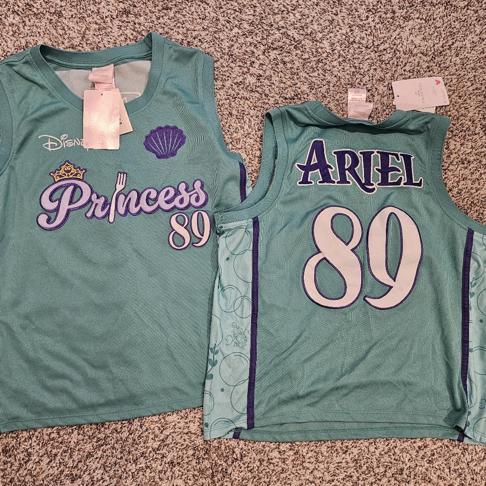 New Disney Ariel Little Mermaid basketball jersey Xl